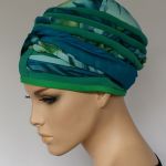 letni turban TURKUSOWY - szarfa zamotana wokół głowy