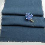 Bieżnik lniany klasyczny niebieski - Tekstylia stołowe