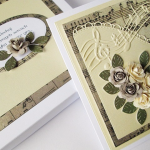 Kartka ROCZNICA ŚLUBU z nutami - Kremowo-beżowa kartka na rocznicę ślubu w pudełku