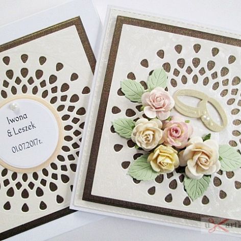 Kartka W DNIU ŚLUBU z pastelowymi kwiatami