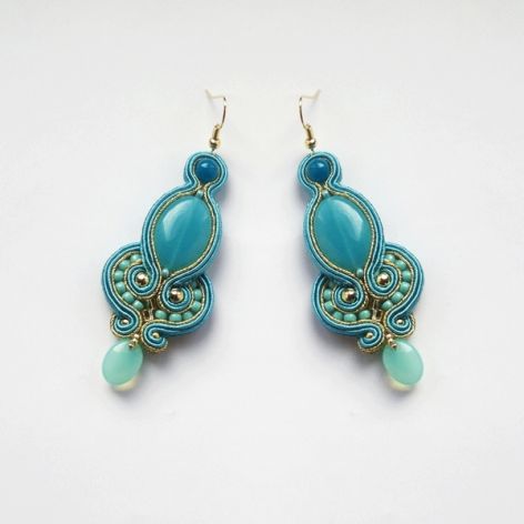 Kolczyki Turkusowo-złote
