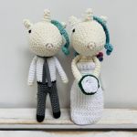 Młoda para jednorożce ślubne ręcznie robione prezent - maskotki ślubne