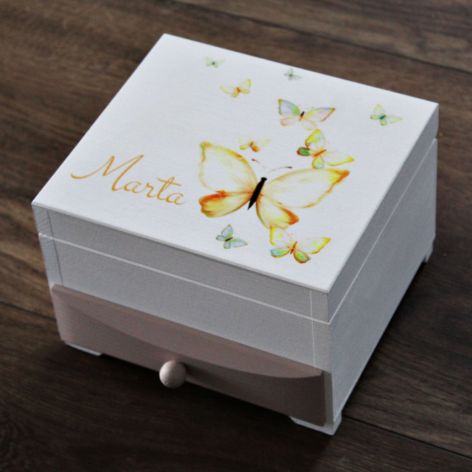 Szkatułka na biżuterię - Motylki Prezent