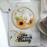 Kartka na Dzień Matki ze słonecznikami 3 - Jasnokremowe wnętrze kartki i tył etykietki