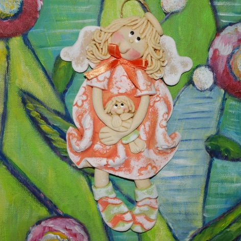 A lala to Ola - aniołek z masy solnej, prezent, dekoracja