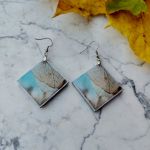 Kolczyki - Jesienny Liść w Turkusie - 3