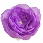 Broszka 8 cm fioletowy kwiatek - 