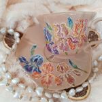 Irysy ręcznie malowany komplet - ręcznie malowane