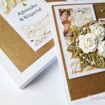 Kartka ROCZNICA ŚLUBU z kremowymi różami #1 - Kremowo-brązowa kartka na rocznicę ślubu z różami