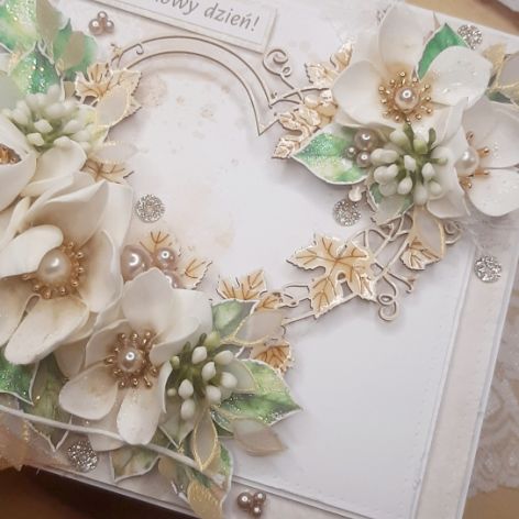 Kartka ślubna z tekturką