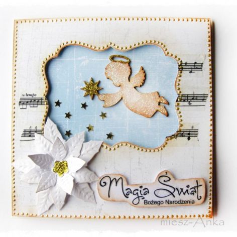 Kartka świąteczna z aniołkiem