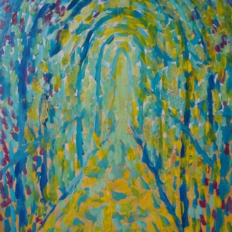 obraz olejny ręcznie malowany baśniowy pejzaż