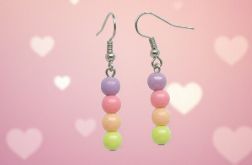 Tęczowe pastelowe kolczyki