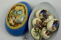 Zestaw 6 jajek z motywem kwiatów dużym jajku