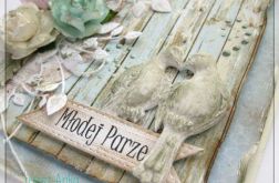 Delikatna kartka na Ślub z ptaszkami 1