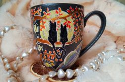 Ręcznie malowane planetarne koty kubek 300 ml.