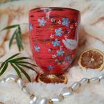 Baśniowy kubek Jezioro łabędzie kubek ręcznie malowany 400ml. - Malowany dookoła