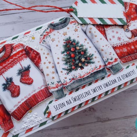 Kartka świąteczna ze swetrami