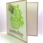 Kartka wielkanocna - zielony koszyczek nr 2 - kartka do samodzielnego wypisania