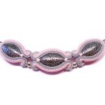 naszyjnik szary z różem - 