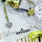 Kartka ślubna- wiosenne serducho - 