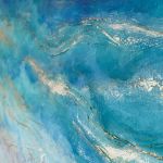 Granatowy obraz abstrakcyjny ocean Maldives - nowoczesny turkusowy obraz