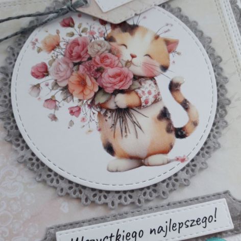 Kartka urodzinowa (lub na inną okazję) dla miłośniczki kotów