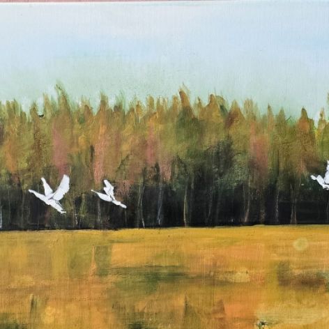 Podlaskie granice,  obraz akrylowy na płótnie 120x40x2cm 