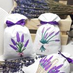 woreczek zapachowy - haft lawendowy bukiet - woreczek lawendowy - haft