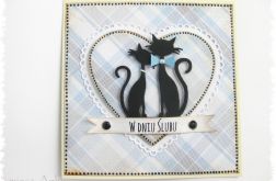 Kartka na ślub z kotkami