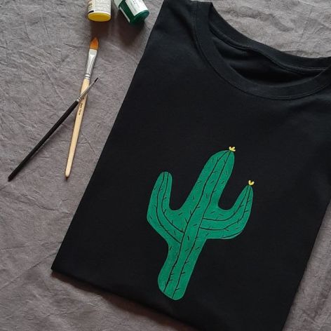 Koszulka ręcznie malowana kaktus unisex