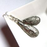 Kwarc tytanowy platerowany, kolczyki duże łezki w srebrze - 