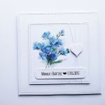 Wyjątkowa kartka ślubna z niezapominajkami - Kartka ślubna z niezapominajkami handmade