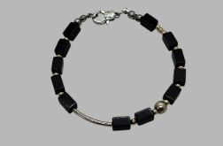Elegancka bransoletka z Onyksu i srebra p.925