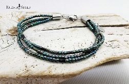 Bransoletka z koralików Toho handmade - oliwkowa