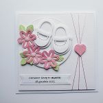 Kartka na Chrzest z bucikami dla dziewczynki  - Kartka handmade na Chrzest dla dziewczynki