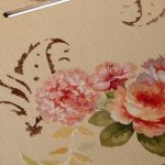 RÓŻANE BUKIETY - deseczka pod kalendarz - RÓŻANE BUKIETY - deseczka pod kalendarz, detale