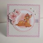 Personalizowana kartka urodzinowa ręcznie robiona Bambi 2 - Personalizowana kartka urodzinowa ręcznie robiona Bambi 2
