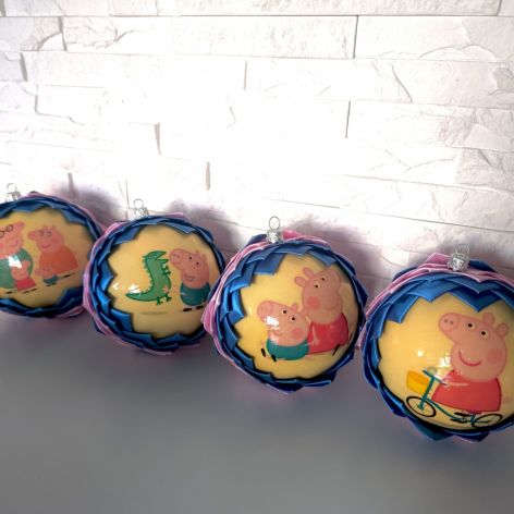 Zestaw bombek choinkowych dla dzieci ŚWINKA PEPPA