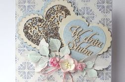 Kartka ślubna z serduszkami 119