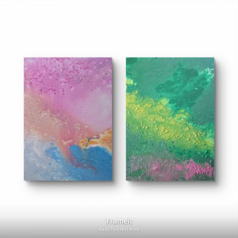 Kompozycja prac na plotnie