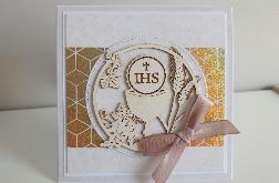 Kartka ręcznie robiona Komunia Święta handmade 08