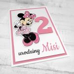 Kartka na urodziny z Myszką Minnie UDP 006 - Kartka na urodziny z Myszką Minnie dla dziewczynki różowa (3)