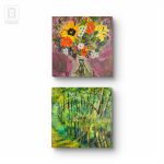 Kompozycja prac na płótnie 40x40x2 cm - 