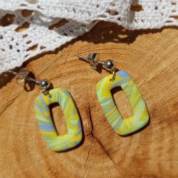 "Vila III" - kolczyki z gliny polimerowej.