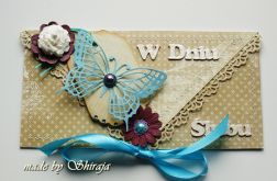 Kopertówka z okazji ślubu-'turkusowy motyl''