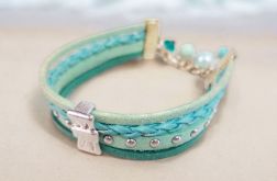 Bransoletka rzemykowa jasny turkus