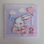 Kartka na roczek urodziny Króliczek baletnica - Kartka na roczek urodziny Króliczek baletnica