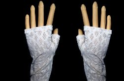 Rękawiczki białe koronka