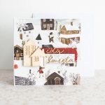 Kartka z domkami - Idą święta - Wykonana z profesjonalnych papierów do scrapbookingu  Kupujesz dokładnie kartkę ze zdjęcia